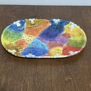 Studio Designworks Joy Cats Pop Art Whimsical Ceramic Decorative Plate Platter